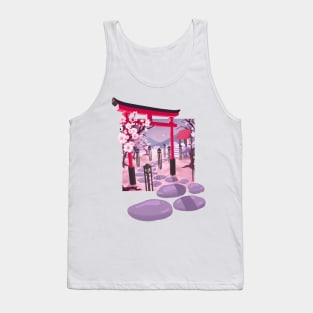 Sakura Temple - inspired by Matsuo Basho Tank Top